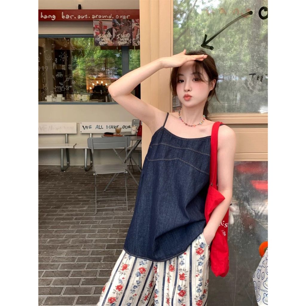 พร้อมส่งในไทย** กางเกงขายาวลำลอง ลายดอกไม้สำหรับผู้หญิง ทรงหลวม K86 รูปที่ 5