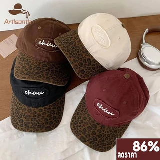 CODพร้อมส่ง💥 หมวกแก๊ป Y2K หมวกเบสบอลพิมพ์เสือดาว หมวกแฟชั่น หมวกบล็อคสี อเมริกันเจ๋ง.Artisanth
