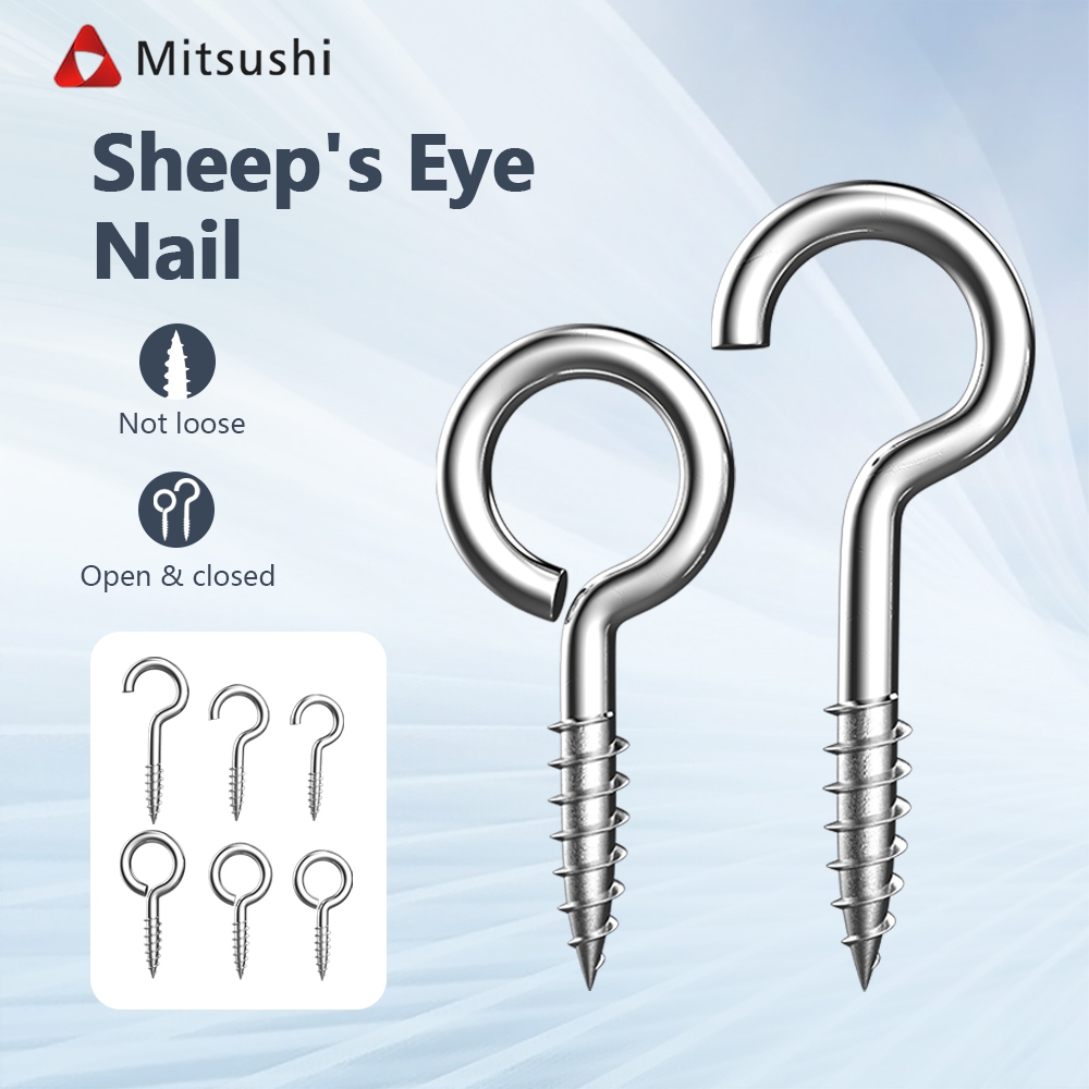Mitsushi ตะขอเกลียว เบอร์3-5 ตะขอตัวc ตัว O สกรูเกลียวปล่อย ตะขอตัวซี