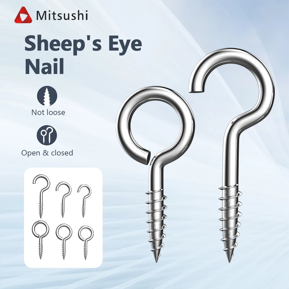 Mitsushi ตะขอเกลียว เบอร์3-5 ตะขอตัวc ตัว O สกรูเกลียวปล่อย ตะขอตัวซี