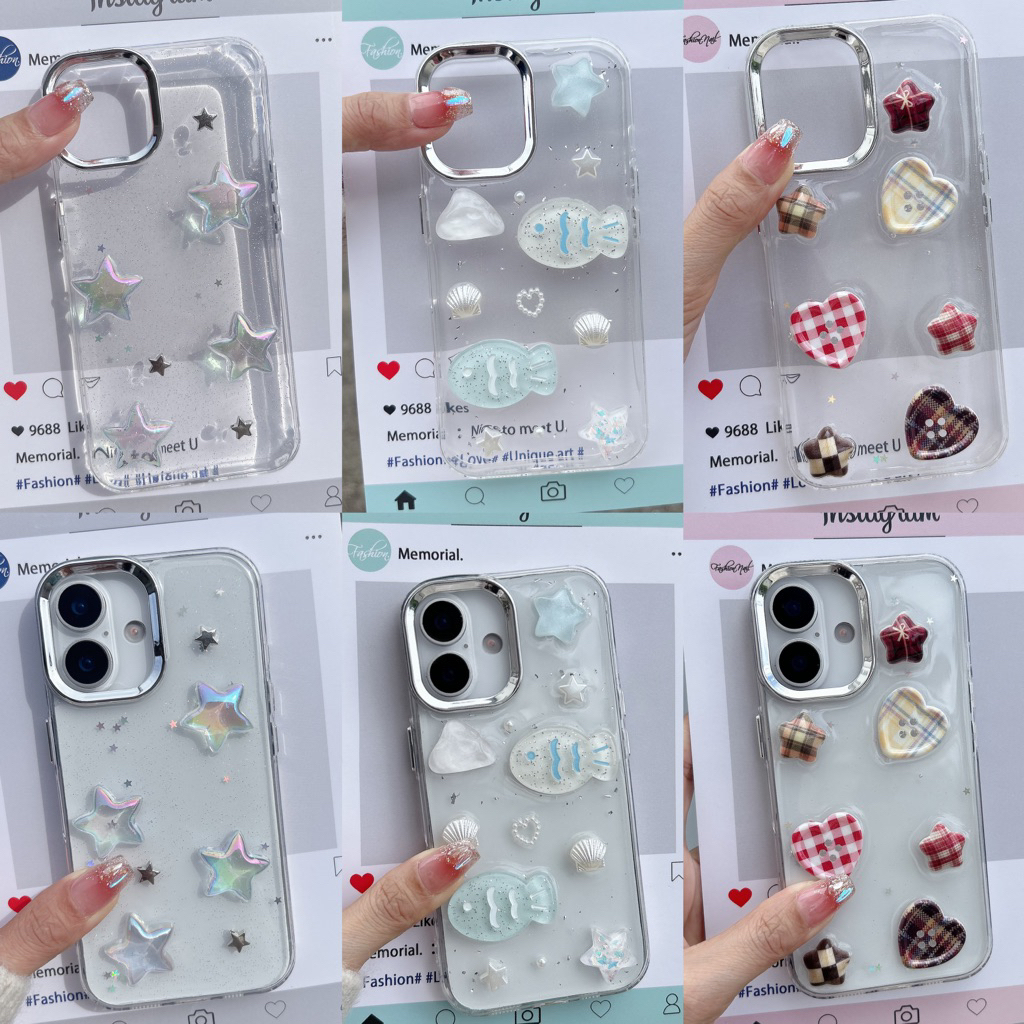 S case for iphone16 เคสกากเพชรใส การ์ตูนนูน  i11 12 promax i13 promax i14 promax 14plus i15 15promax i16 promax 16plus