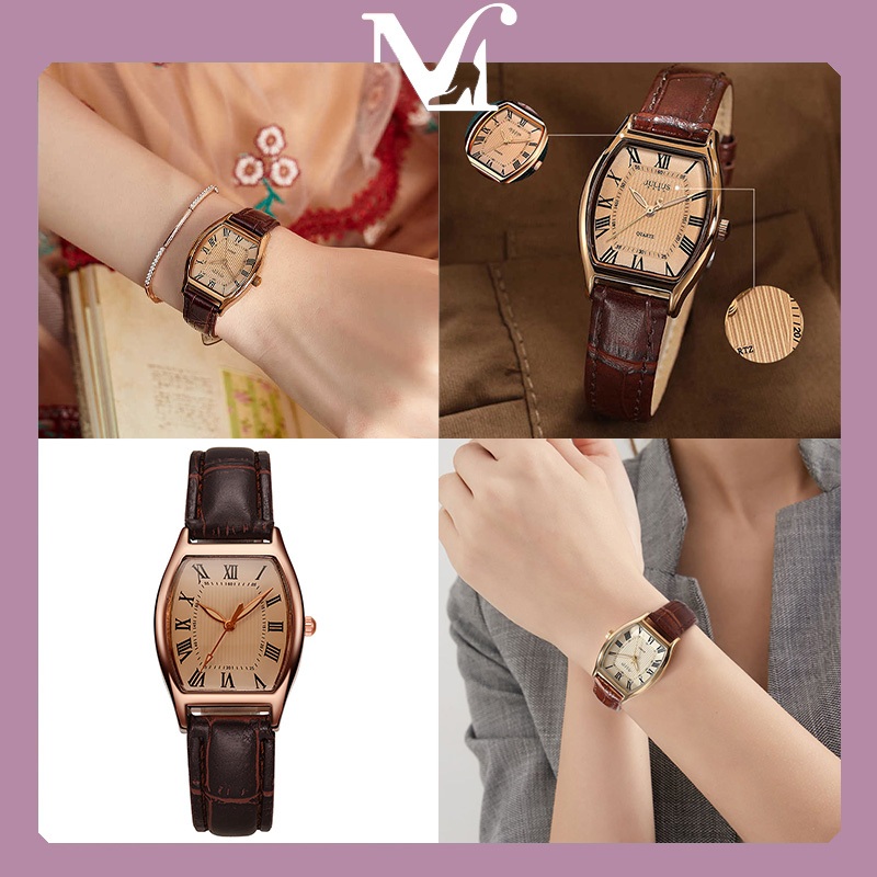 นาฬิกาผู้หญิงสไตล์เรโทร [พร้อมส่งจากไทย] สไตล์ยอดนิยม ทรงฮิต นาฬิกาควอตซ์ สไตล์ย้อนยุคอังกฤษ ทางเลือกแรกของสาวทำงาน