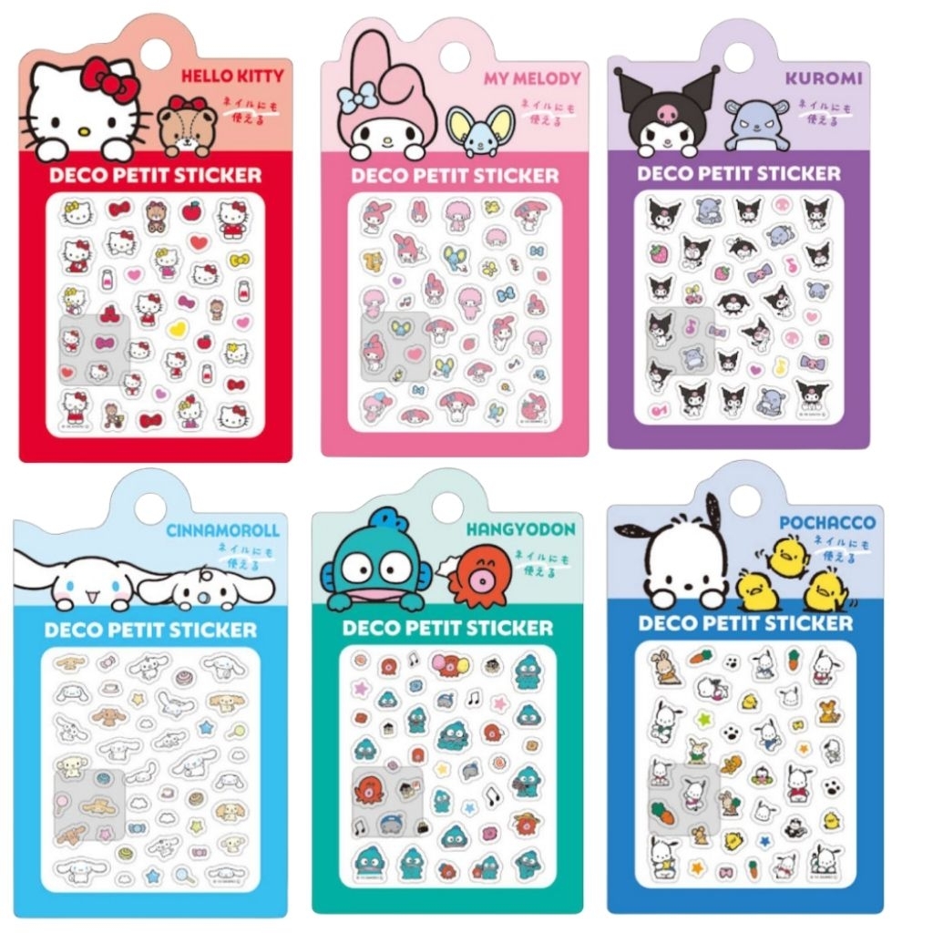 🇯🇵 สติ๊กเกอร์ตกแต่งเล็บ sanrio hello kitty my melody pochaco cinnamoroll kuromi hungyodon