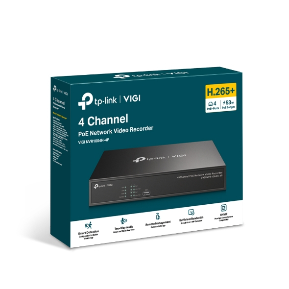 TP-LINK VIGI NVR1004H-4P 4 Channel PoE+ Network Video Recorder