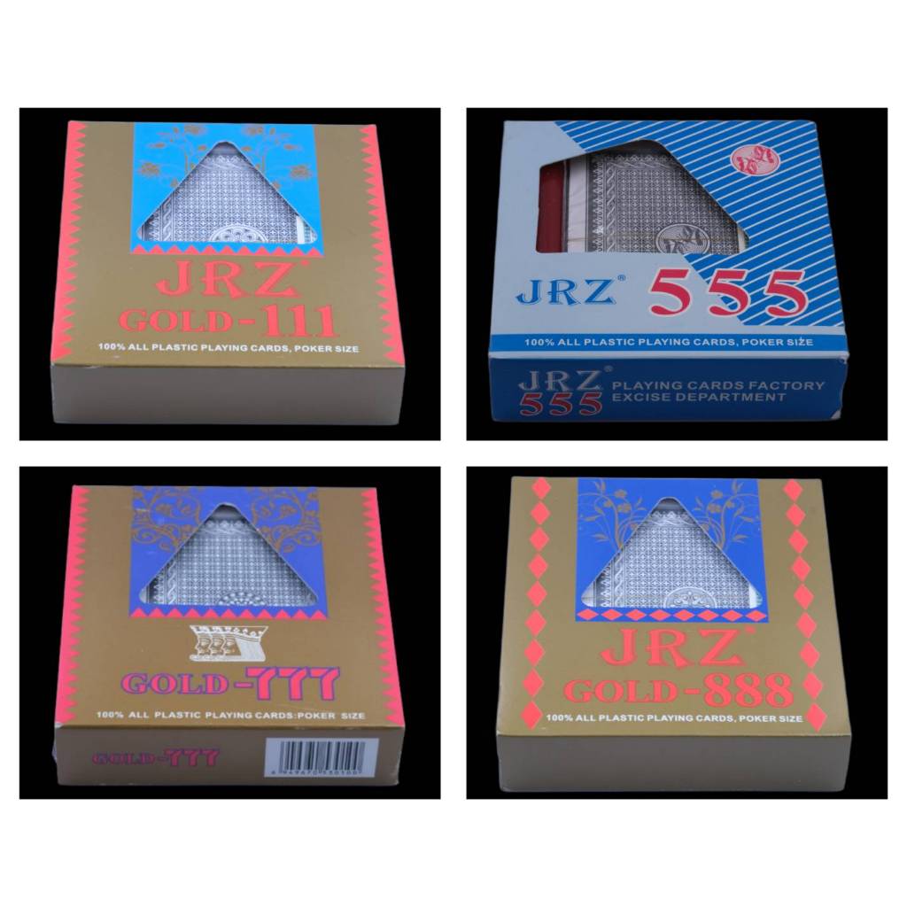 กล่องพลาสติก การ์ดขอบทอง 555 YJZ - 777 GOLD- GOLD 111 -GOLD 888  อย่างดีสวย (1 สำรับ)