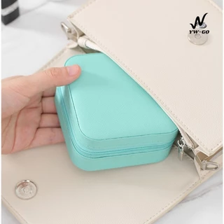 13สี กล่องเครื่องประดับ แบบพกพา แหวน ต่างหู สร้อยคอ กล่องเก็บของ สไตล์เกาหลี มีซิป (พร้อมส่ง)G2785