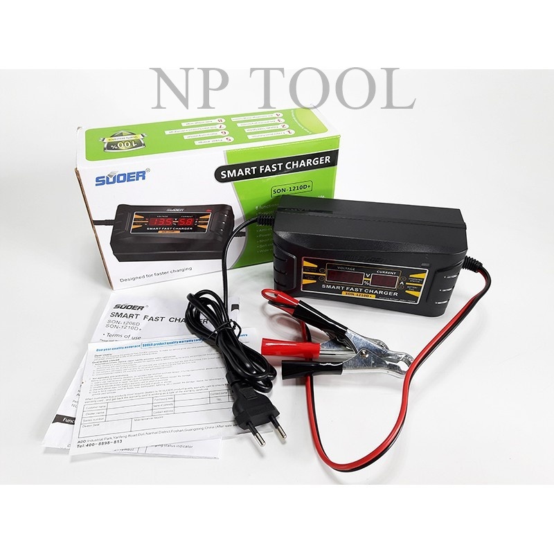 NP-196 เครื่องชาร์จแบตเตอรี่รถยนต์ 10A 12V SUOER SON-1210D+