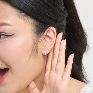 earika.earrings - frostshine hoop ต่างหูห่วงคริสตัลสีสัน มี 3 สี ก้านเงินแท้ชุบทองคำขาว เหมาะสำหรับคนแพ้ง่าย