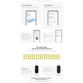 XIAOMI Smart Band 10/Band 9 นาฬิกาสมาร์ทวอทช์ การวัดออกซิเจนในเลือด หน้าจอขนาด 1.62 นิ้ว 60Hz AMOLED