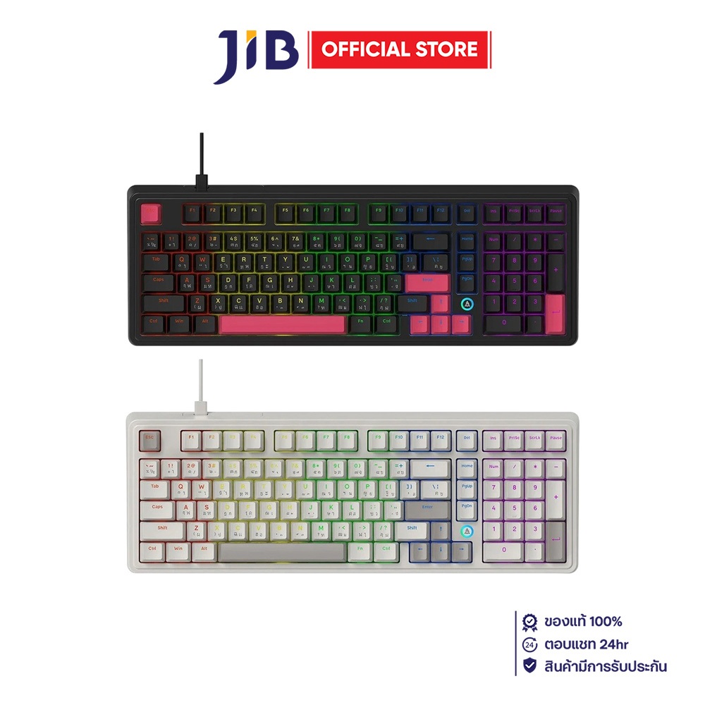 KEYBOARD (คีย์บอร์ด) AJAZZ AK980 RED SWITCH RAINBOW LED EN/TH - RETRO CLASSIC