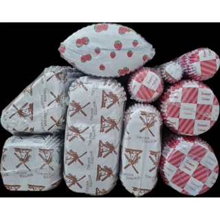 พร้อมส่งหลายทรง กระทงอบขนม (อบได้ไม่ต้องรอง)300ใบ กระทงจีบเคลือบอบ ถ้วยกระดาษอบ กระดาษรอง