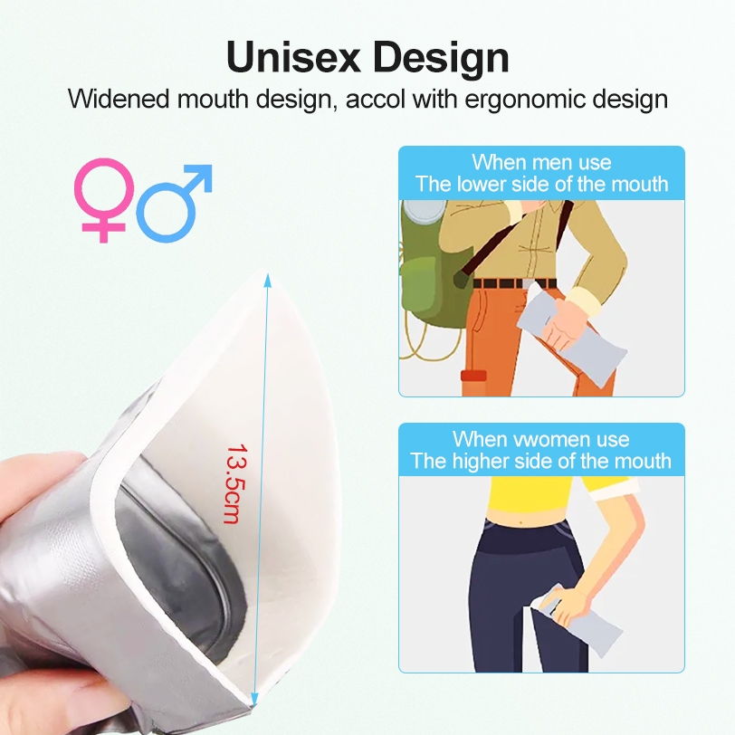 ถุงปัสสาวะ แบบพกพา ความจุ 700cc ถุงฉี่เจล ใช้ได้ทั้งผู้หญิงและผู้ชาย เหมาะสำหรับกลางแจ้งและการจราจรติดขัด - รูปที่ 3