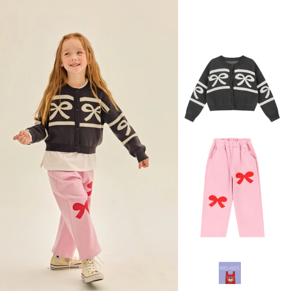 【พร้อมส่ง】IRIS KIDS IKJ24921 Ribbon cosette jacket/pant ชุดเด็กแฟชั่น สไตล์เกาหลี ใส่ไปเที่ยว ใส่สบายไม่ร้อน