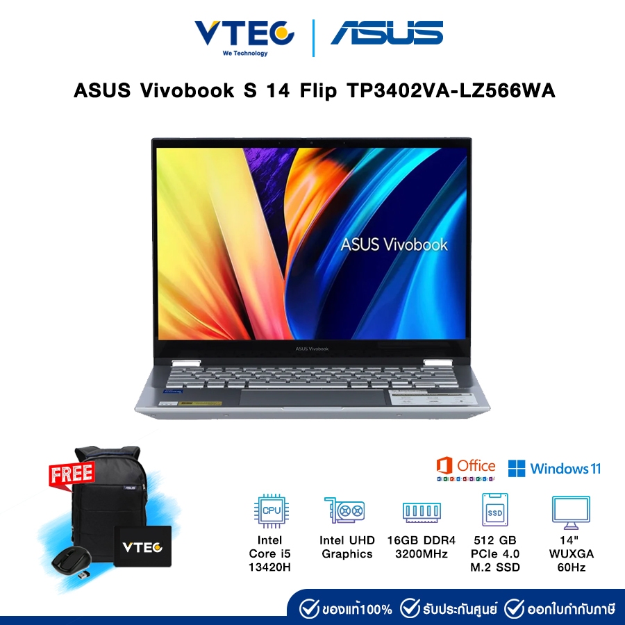 ASUS Vivobook S 14 Flip TP3402VA-LZ566WA | i5-13420H | UHD Graphics | 16GB DDR4 | 512GB M.2 | 14" | 