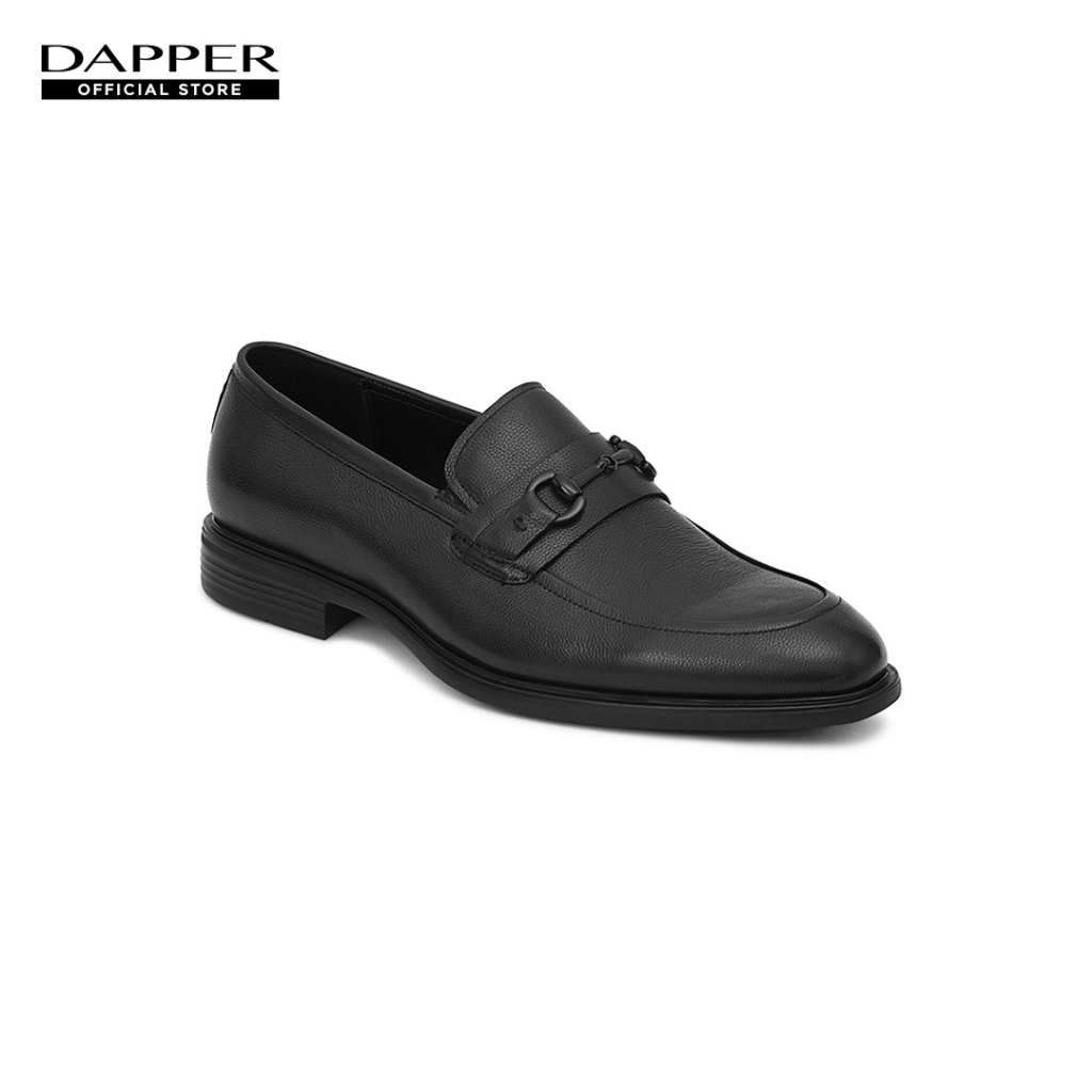 DAPPER รองเท้าหนัง แบบสวม Horsebit Loafers สีดำ (HBK/BK/712LH1)