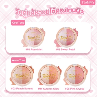 Teammy Twinkle Duo Blush [TB105] ชิมเมอร์บลัช 2 เฉด แก้มโกลว์สวย มีมิติ เนื้อเนียนละเอียด สีชัด