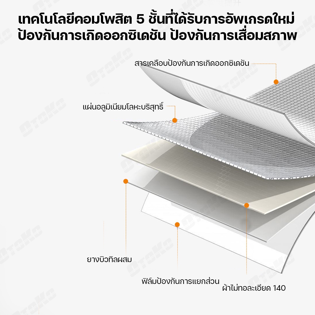 เทปกาวกันน้ำ เทปอลูมิเนียม เทปกาวกันรั่ว กันรั่ว หลังคารั่ว เทปติดหลังคากันรั่ว เทปกาวสำเร็จรูป ความ - รูปที่ 5