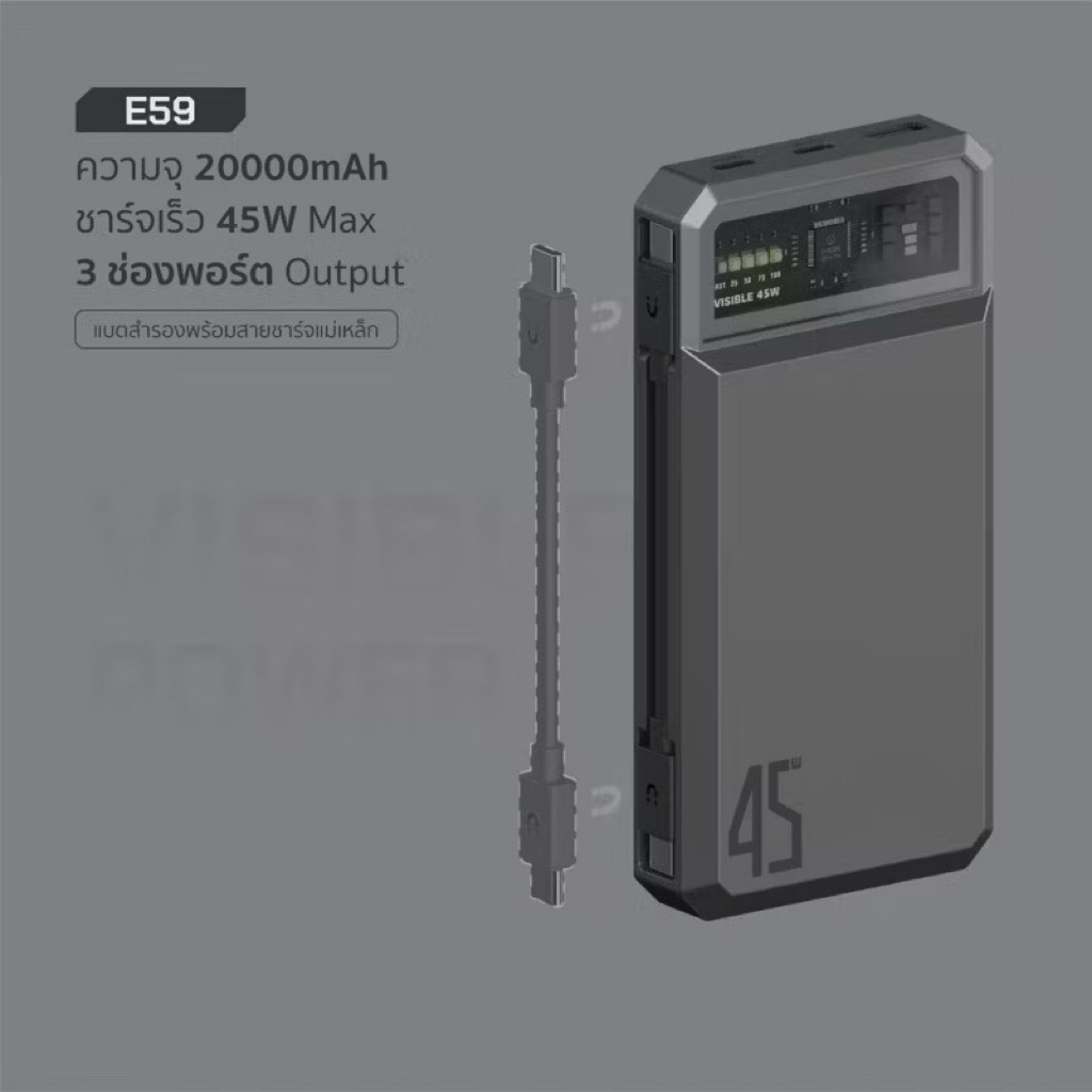 ⭐️📍[ของแท้100%] Orsen by Eloop E59 [45W] 20,000 mAh ของแท้ พร้อมส่ง ราคาถูก 🇹🇭✅⭐️