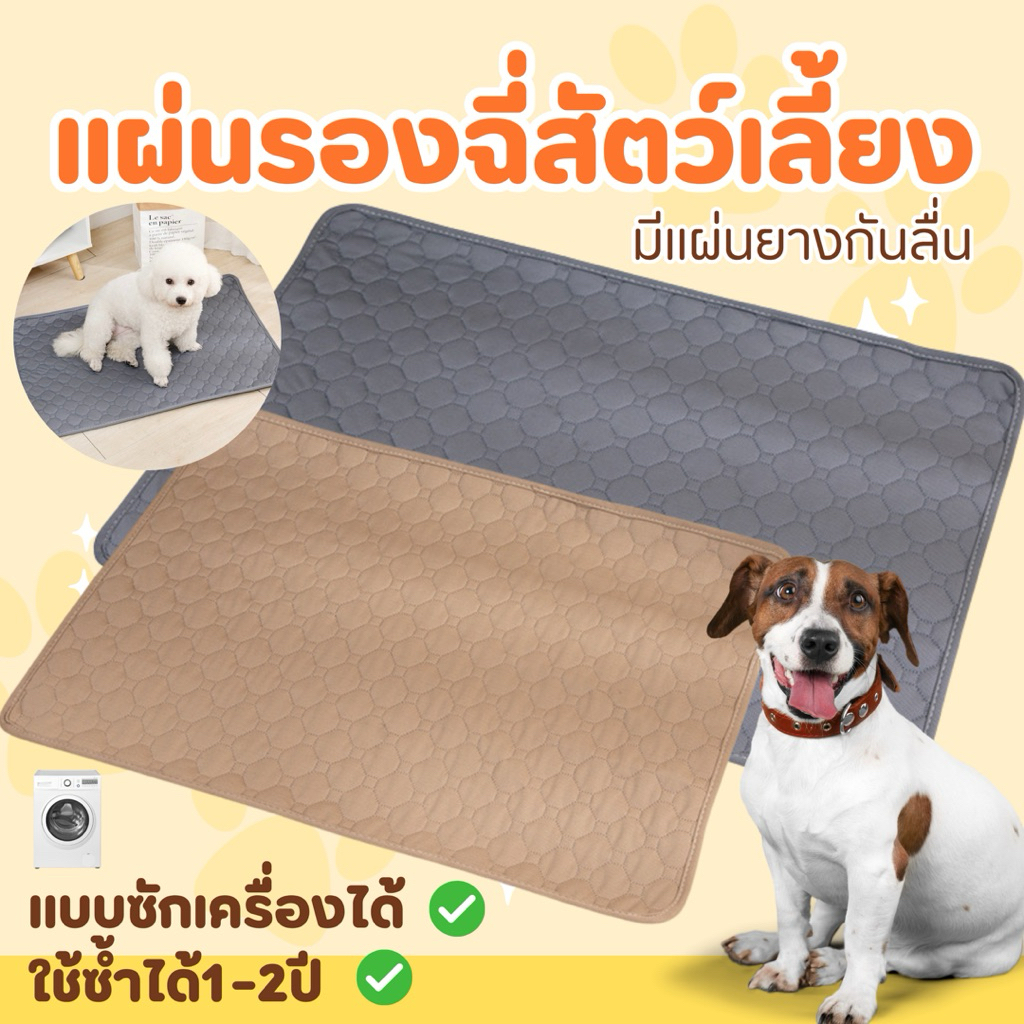 แผ่นรองฉี่สัตว์เลี้ยง ซึมซับได้ดี มีกันลื่น ซักใช้ซ้ำได้ ผ้าซับฉี่ คลุมเบาะ ผ้ารองฉี่หมา