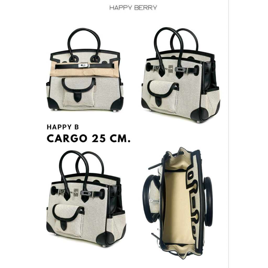 พร้อมส่ง Happy B25 cargo หนังสลับกับผ้าแคนวาสแท้ พร้อมส่ง ราคาโปร