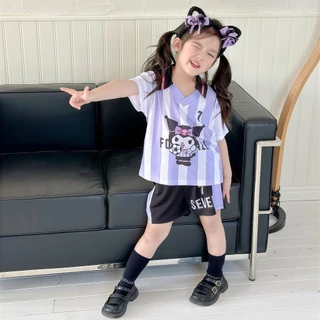 2-12 ปี ชุดเซ็ทเด็กแฟชั่น เสื้อผ้าแขนสั้นกางเกงขาสั้น ลายการ์ตูนน่ารัก สไตล์เกาหลี ผ้านุ่ม ฤดูร้อน ใส่สบาย