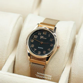 นาฬิกาข้อมือผู้หญิง GENEVA - เจนีวา แท้ รหัส GG402 หน้าปัดกลม ตัวเลขอารบิก 12 หลัก สายแม่เหล็ก มีหลายสี