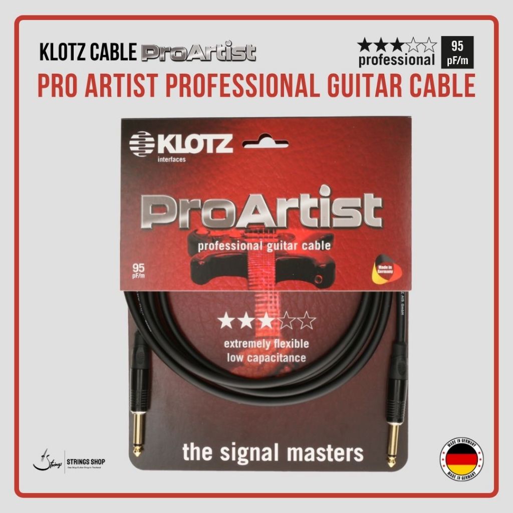 สายเคเบิ้ล Klotz Pro Artist Professional Guitar Cable