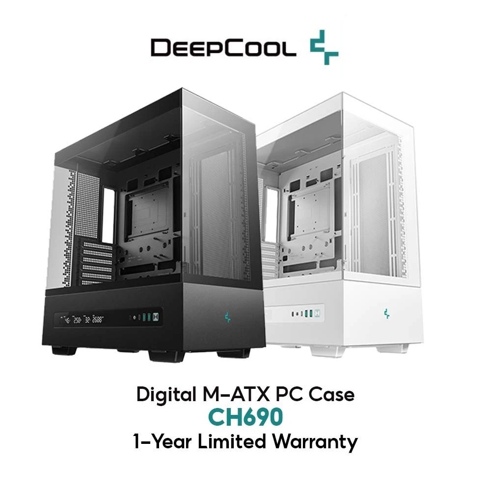 CASE DEEPCOOL CH690 DIGITAL ATX (BLACK/WHITE)