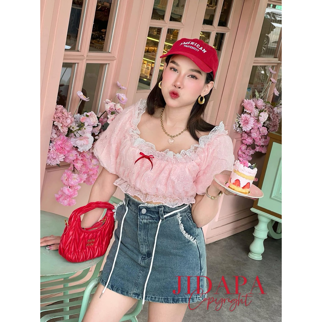 Jidapa Style ชุดเซ็ทกระโปรงยีนส์ ไซส์ 2XL