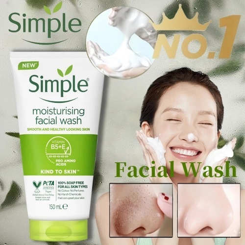 Simple เจลล้างหน้า 150ml/Refreshing / Moisturising / Water Boost/อ่อนโยน ไม่มีแอลกอฮอล์ ผิวแพ้