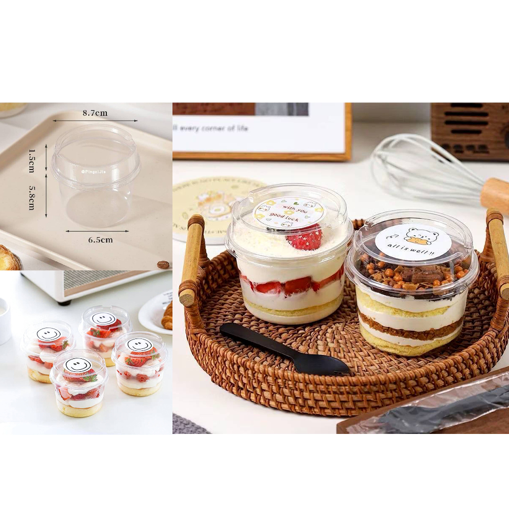 ถ้วยมูสเค้ก ถ้วยพุดดิ้ง GY-250(พร้อมฝา)