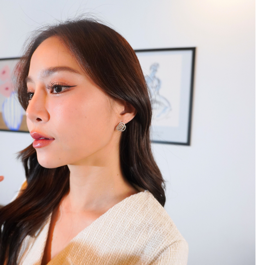 Kind Jewelry ต่างหูติดหู Rose Earring (นางแบบใส่งานจริง) - รูปที่ 3