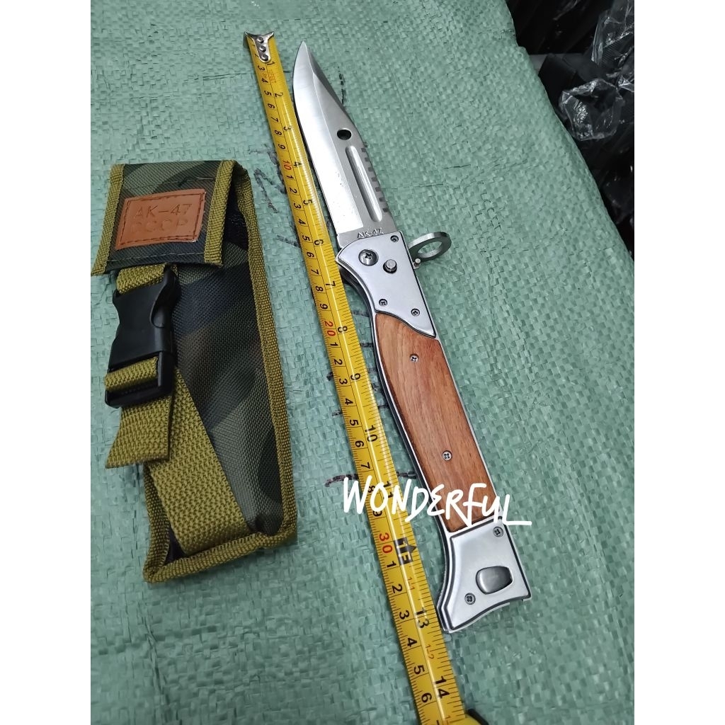 มีดพับเดินป่ามีดอุปกรณ์เดินป่ามีดพับ(รุ่น A-K47)ขนยาว( 34 ชม.)เหมาะกับการเดินป่าและตั้งแคมป์