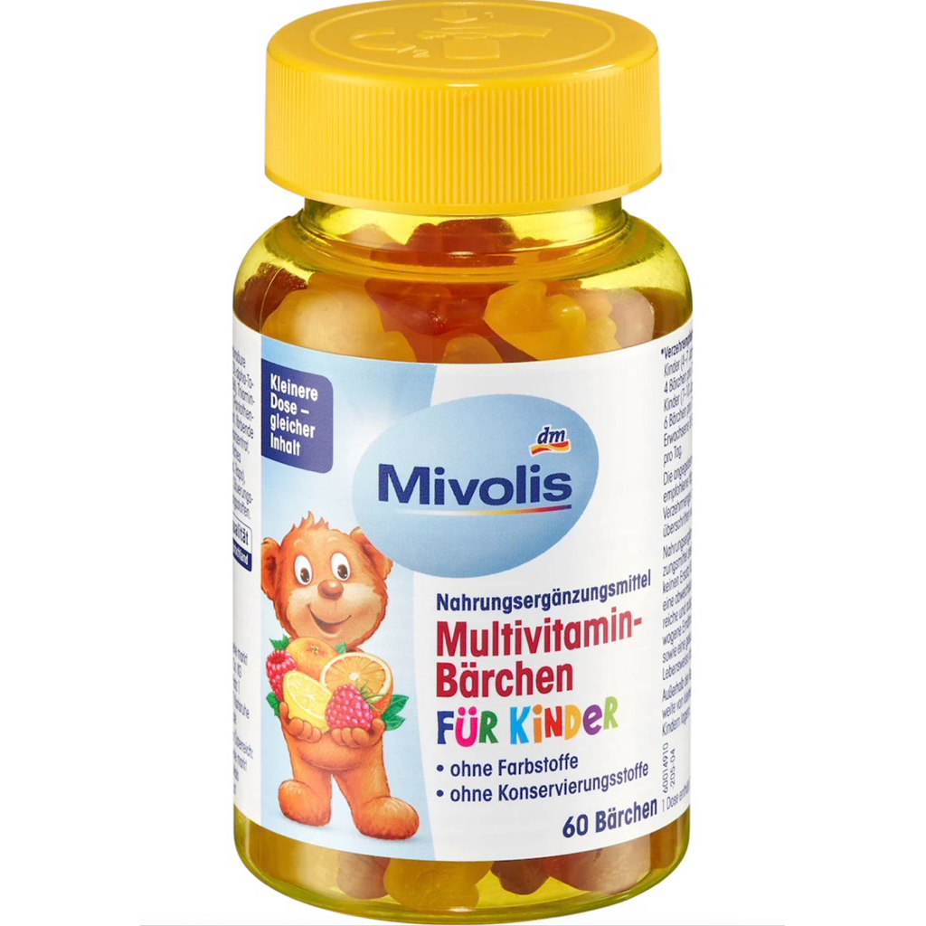 วิตามินรวมสำหรับเด็ก Mivolis แบบเยลลี่ Multivitamin-Bärchen für Kinder นำเข้าจากเยอรมนี 🇩🇪