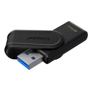 [รุ่นใหม่] Kignston 64GB Portable USB 3.2 Gen 1 DataTraveler Exodia S USB Flash Drive (Black/Black) DTXS/64GB