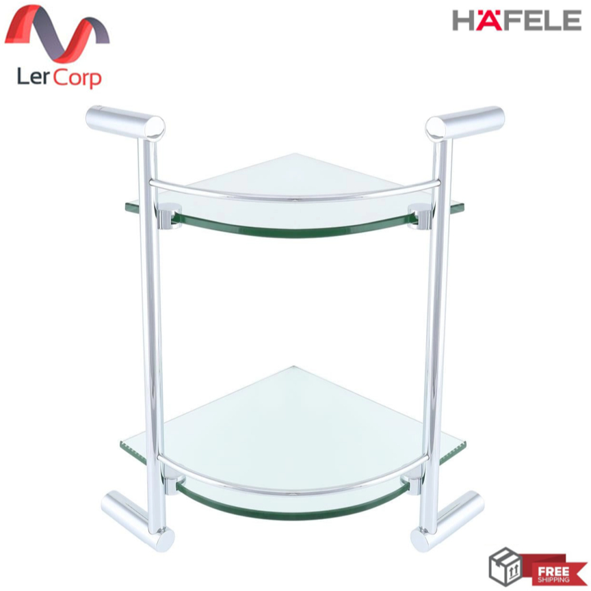 (Hafele) ชั้นวางของแบบกระจกแบบเข้ามุม 2 ชั้น รุ่น RENOIR (499.98.004)