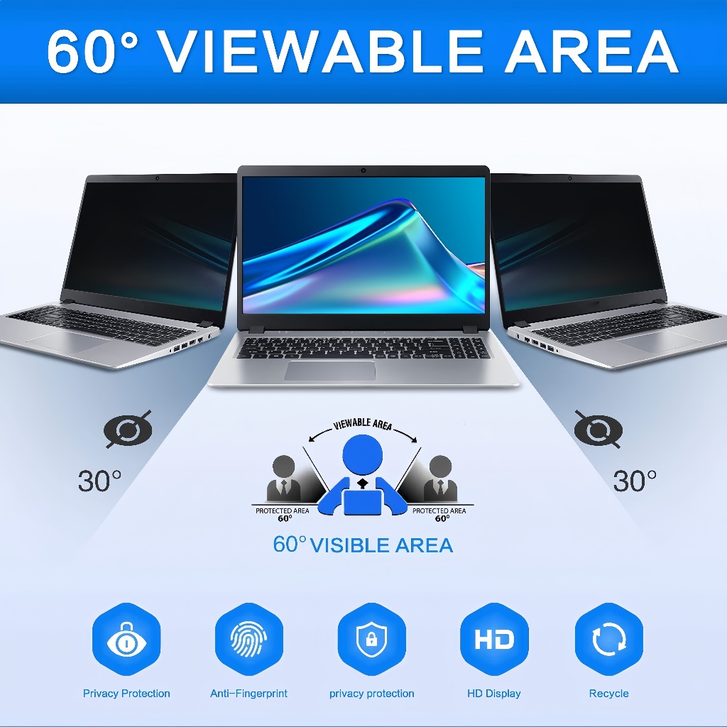 【จัดส่งฟรี】ฟิล์มกันแสงสีฟ้าและกันเสือก สำหรับ Universal Laptop 15.6" Window Laptop (Anti-Blue Light Privacy Screen)