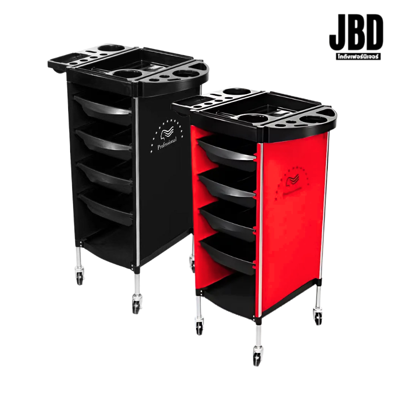 JBD INTER ชั้นวางอุปกรณ์ร้านเสริมสวย ชั้นวางอุปกรณ์ตัดผม มีล้อลาก รหัสรุ่น:JD0099 (พร้อมส่งในไทย)