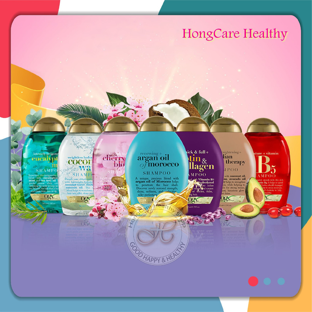 OGX Ever Straightening + Brazilian Keratin Therapy Shampoo & Conditioner 385 ml. (มี 4 สูตร)