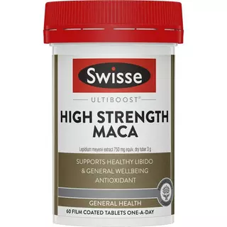 Swisse Ultiboost High Strength Maca 60pcs ความแข็งแรงสูง มาเก๊า สมรรถภาพทางเพศ สารต้านอนุมูลอิสระ