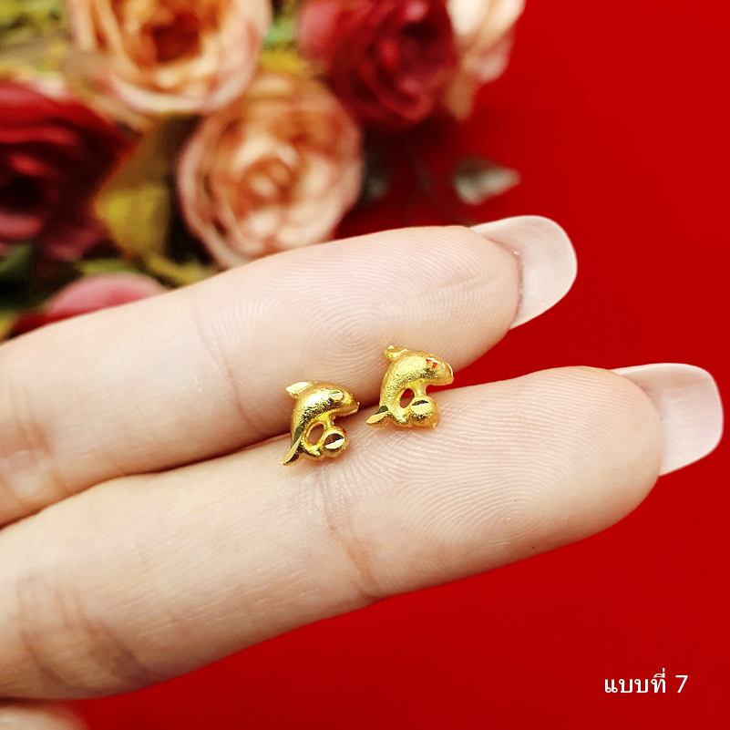 ต่างหูทองปักก้าน คละแบบ ใส่ออกงานได้ ชุบทอง งานสวย ทองปลอม ดีไซน๋น่ารัก แฟชั่น รูปถ่ายจากสินค้าจริง - รูปที่ 3