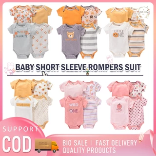 4PCS CICI ทารกแรกเกิด Jumpsuit ทารกแรกเกิดเด็กชายหญิงชุด ชุดเด็กแรกเกิด 1เซ็ต4ชิ้น ผ้าฝ้าย100%