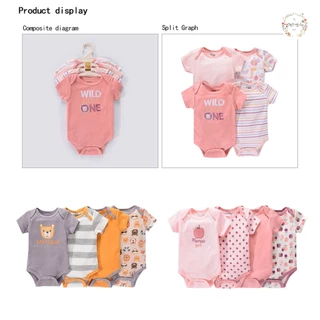 4PCS CICI ทารกแรกเกิด Jumpsuit ทารกแรกเกิดเด็กชายหญิงชุด ชุดเด็กแรกเกิด 1เซ็ต4ชิ้น ผ้าฝ้าย100%