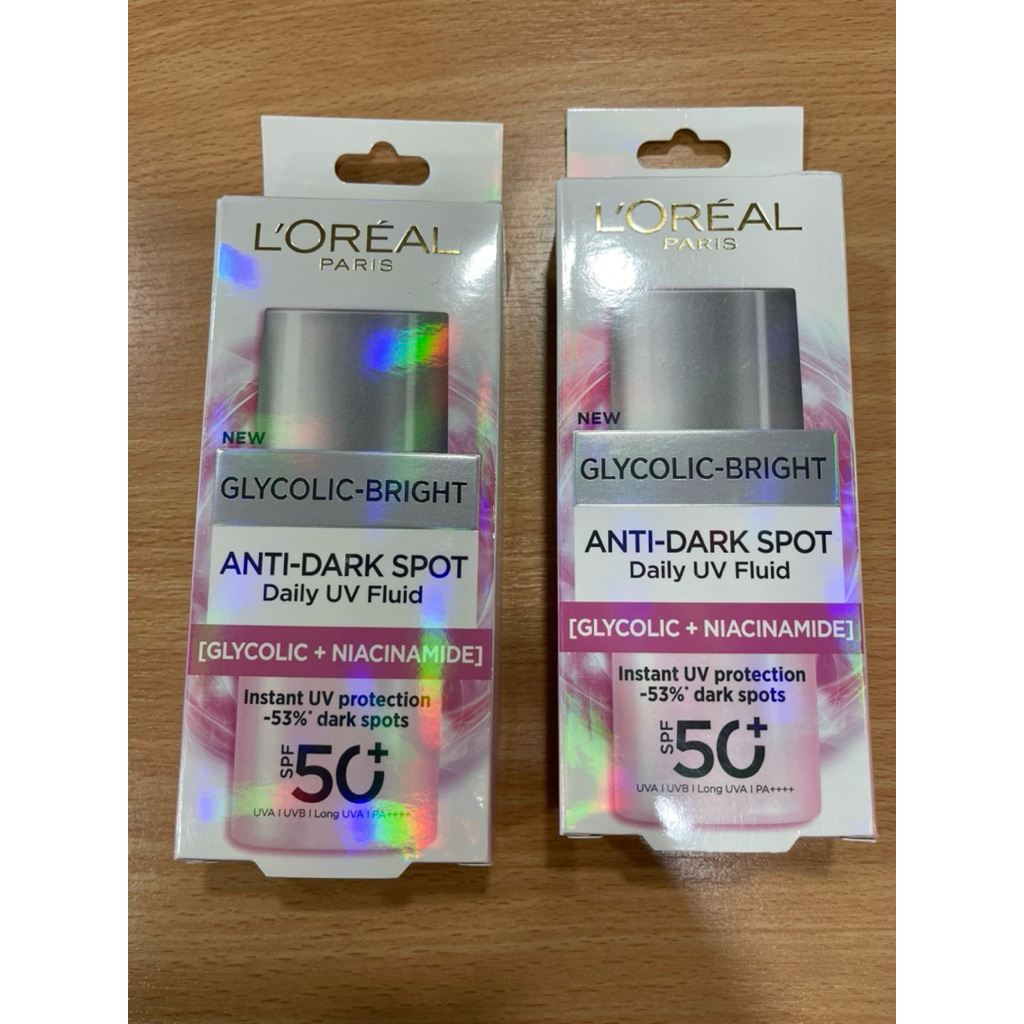 พร้อมส่ง กันแดด L'Oreal Paris UV Fluid Glycolic-Bright Anti-Dark Spot Daily SPF 50+