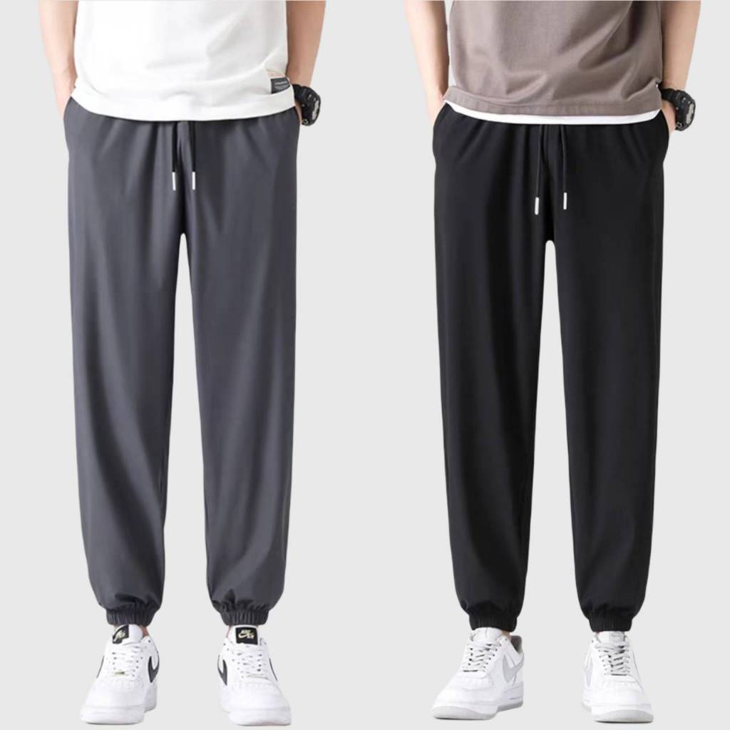 กางเกงขายาว ชาย บางหลวมและระบายอากาศได้ดี ผ้ามีความนุ่มสบาย เอวยางยืด  ใส่ได้ทั้งหญิง-ชาย มี2สีให้เลือก