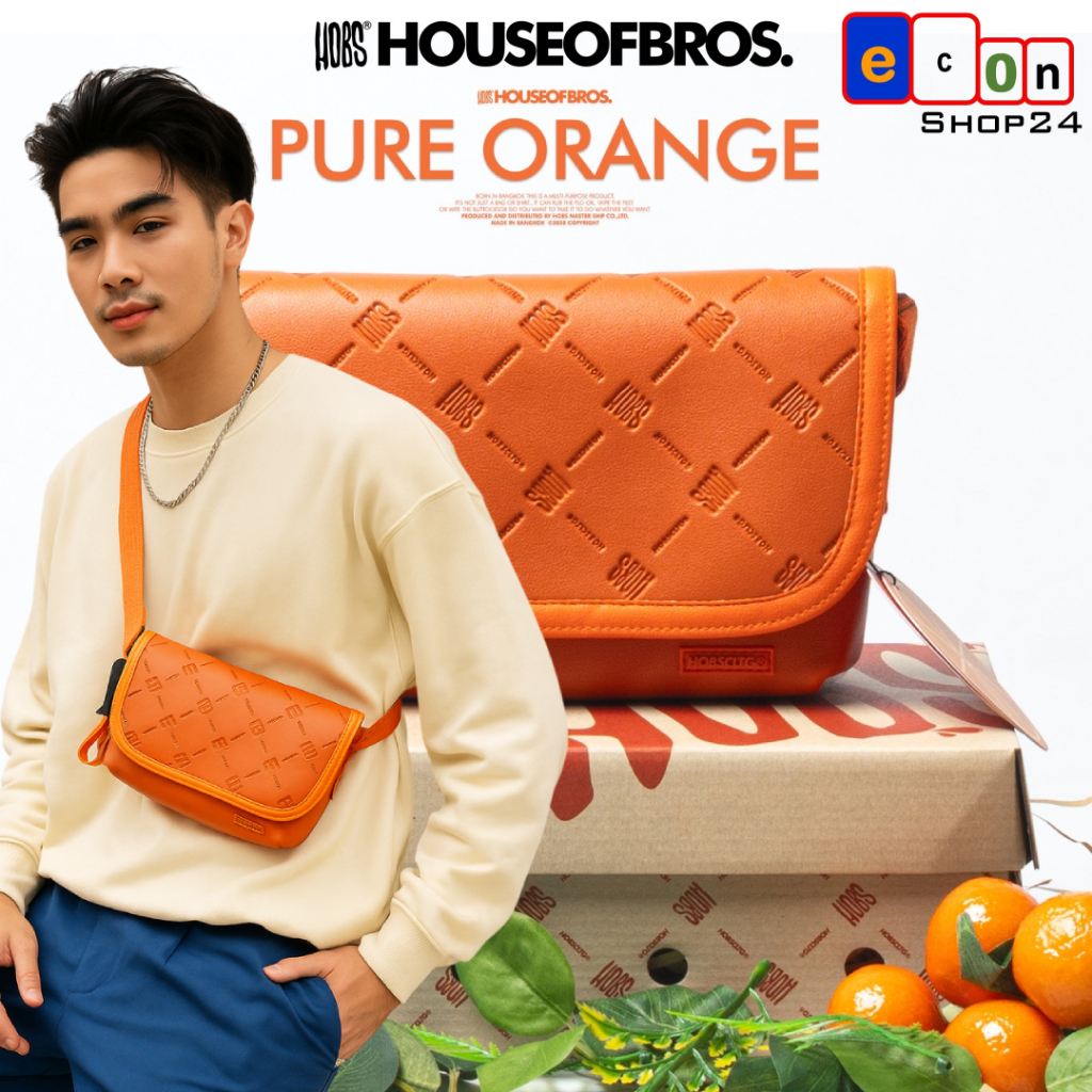 ( ส่งฟรี ) Cosmic Orange กระเป๋าสะพายข้าง แบรนด์ HOBS (100% Genunie) รุ่น Pure Orange ขนาด 9 นิ้ว