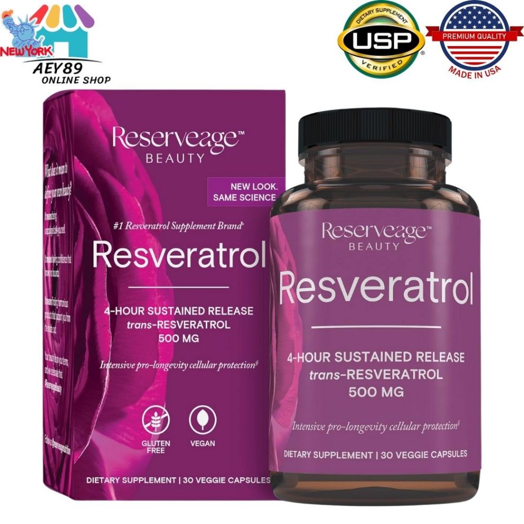 Reserveage Resveratrol, 500 mg, 60,30 Veggie Capsules