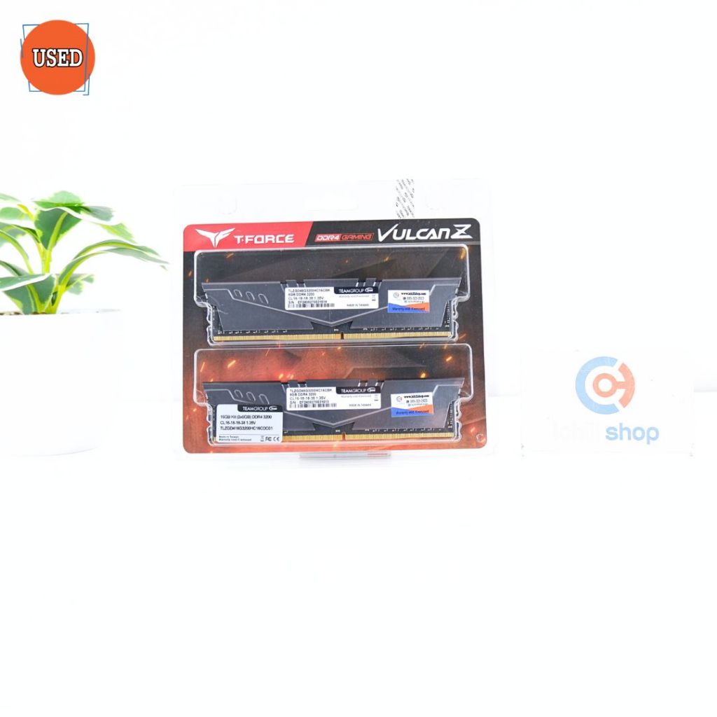 RAM (แรม) TEAM T-FORCE VULCAN Z DDR4 16GB (8X2) 3200MHz (GREY) P16111