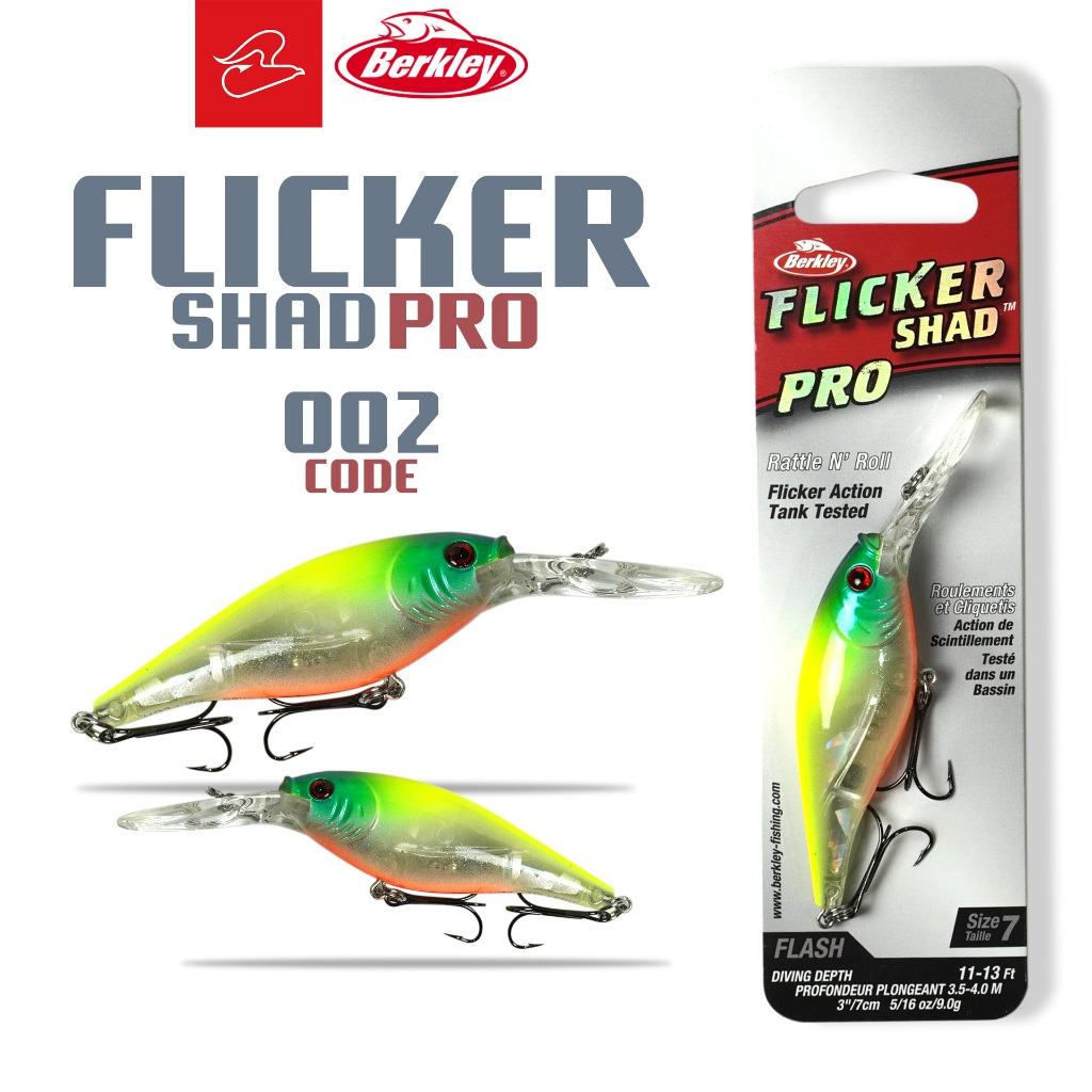 เหยื่อปลั๊กปลาลิ้นยาว เบิร์กเล่ย์ berkley flicker shad pro ขนาด 7 เซนติเมตร น้ำหนัก 9 กรัม  ดำลึก 3.5-4 เมตร - รูปที่ 2