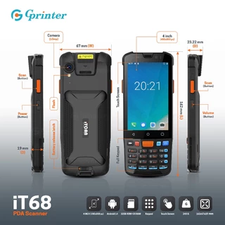 Gprinter PDA IT68 เครื่องสแกนบาร์โค้ด เครื่องPDA นับสต๊อกสินค้า สแกนบาร์โค้ดพกพา handheld scanner